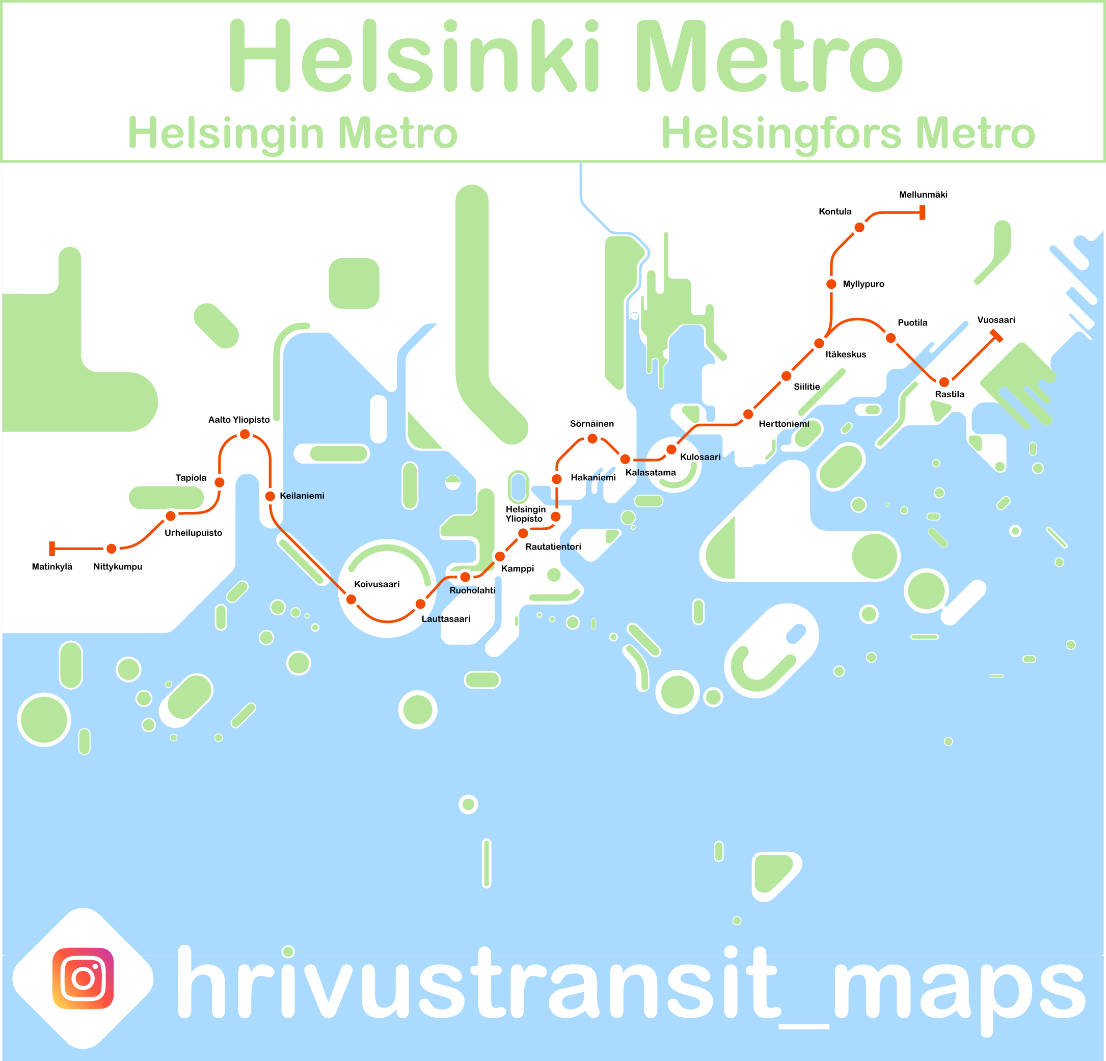 Helsinki Metro Map